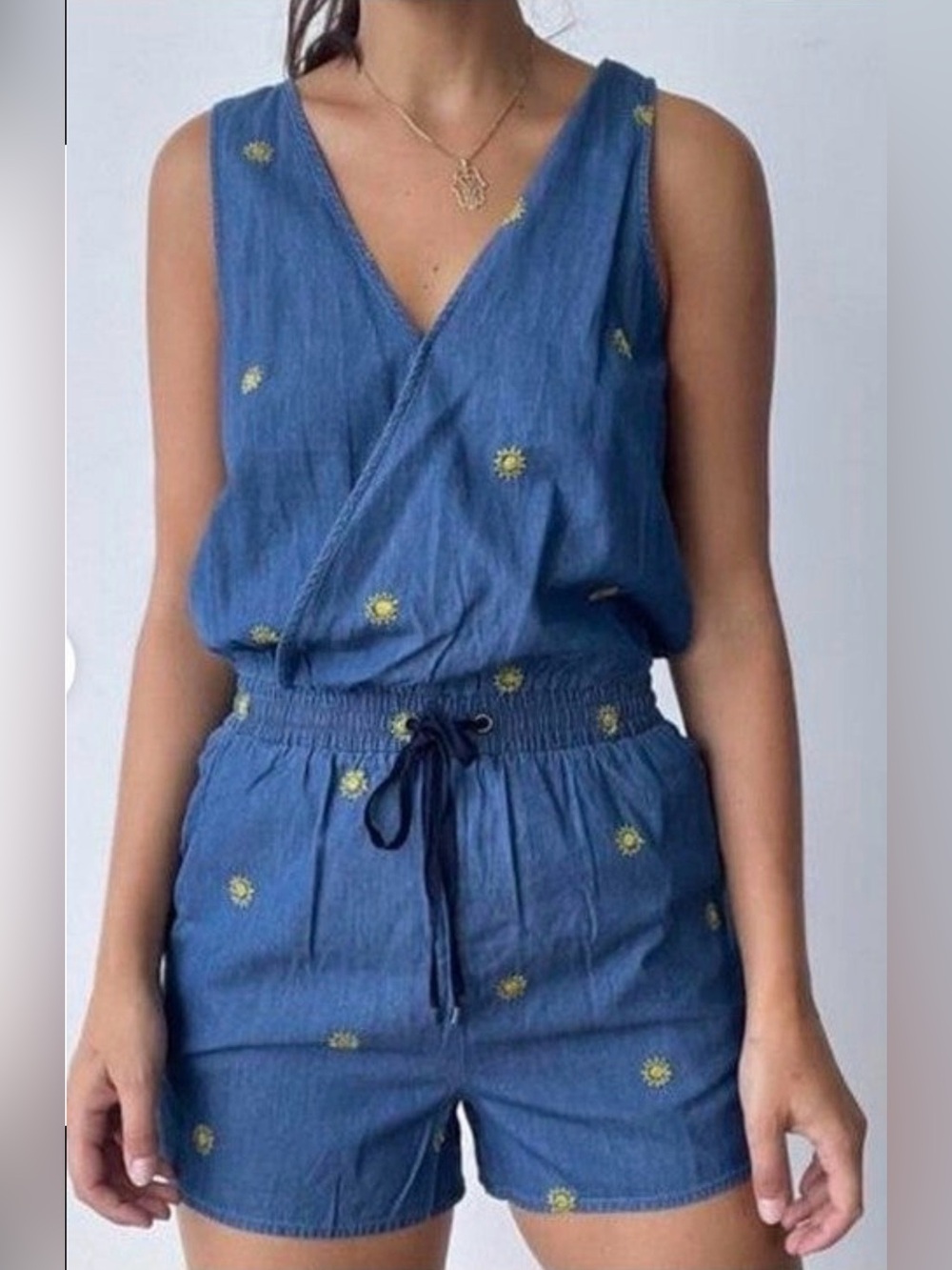 SPLENDID X GRAY MALIN || Chambray Romper. Sz. XL - Picture 3 of 15